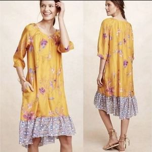 ANTHRO Vanessa Virginia Rainforest Silk Dress